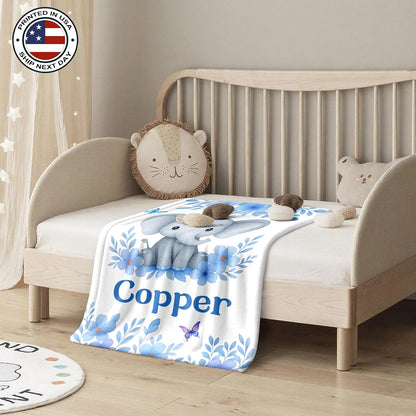 Ship Next Day, Personalized Baby Blanket – Printed in USA, Custom Baby Blanket for Boys & Girls