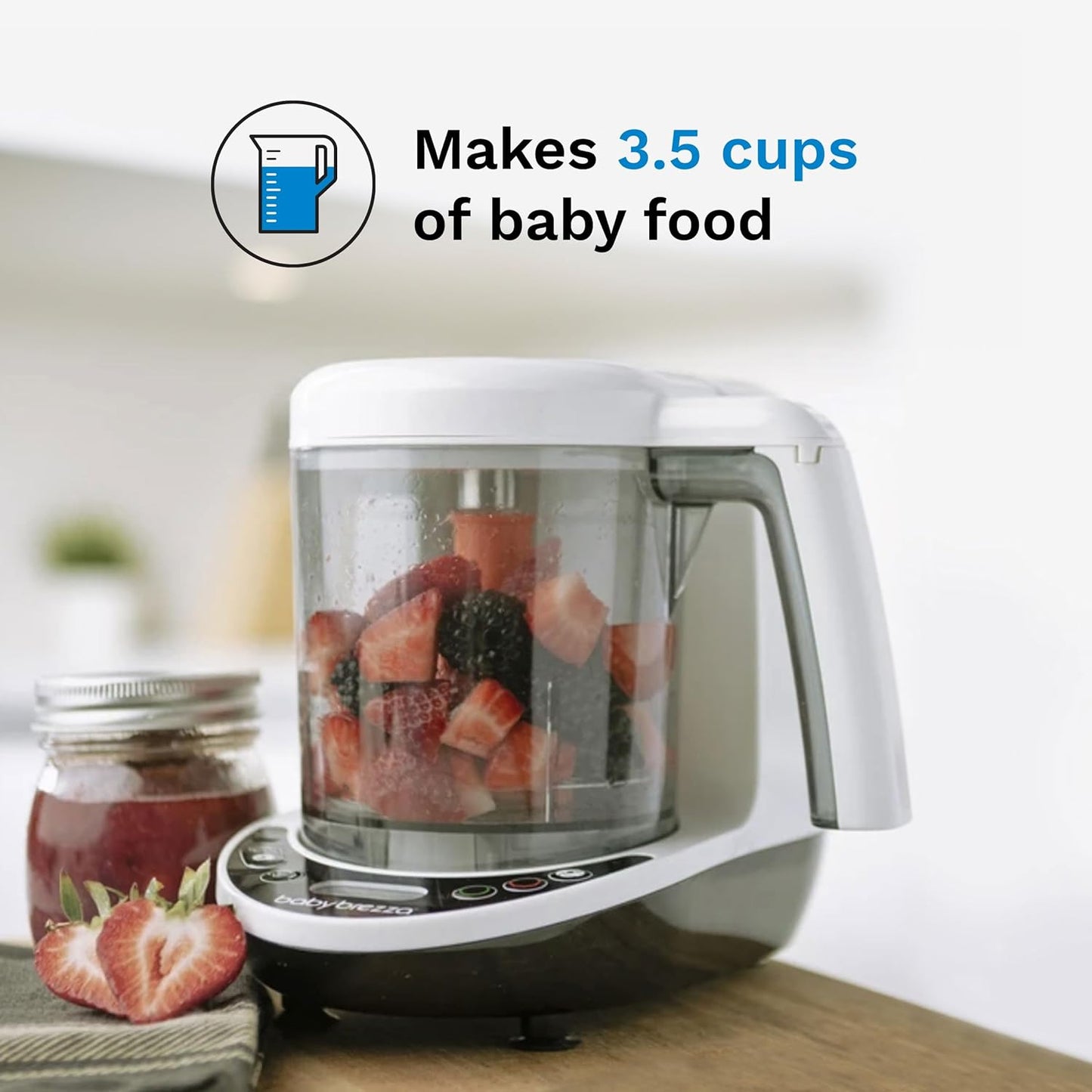 Baby Brezza One Step Baby Food Maker Deluxe – Auto shut Off, Dishwasher Safe Cooker and Blender to