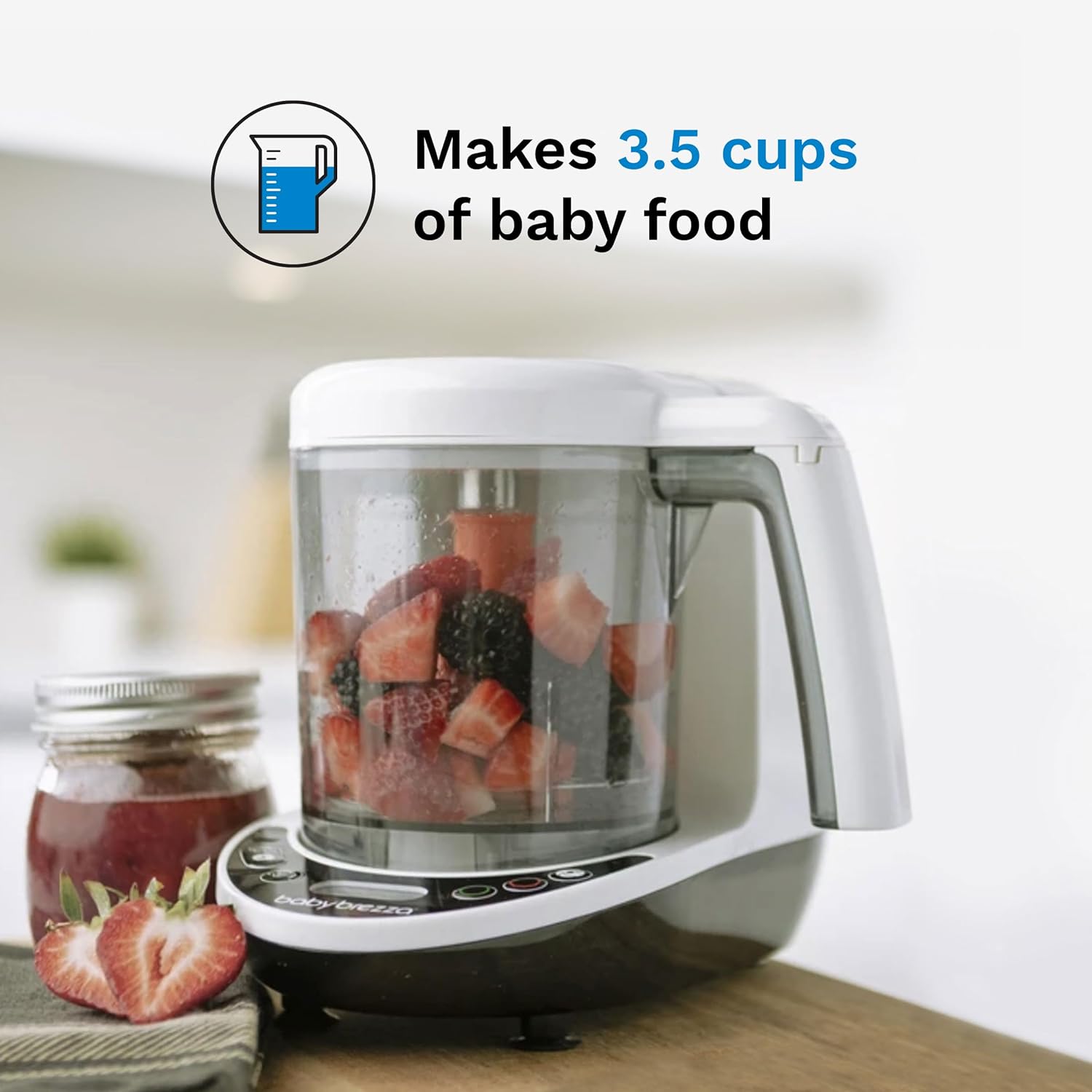 Baby Brezza One Step Baby Food Maker Deluxe – Auto shut Off, Dishwasher Safe Cooker and Blender to