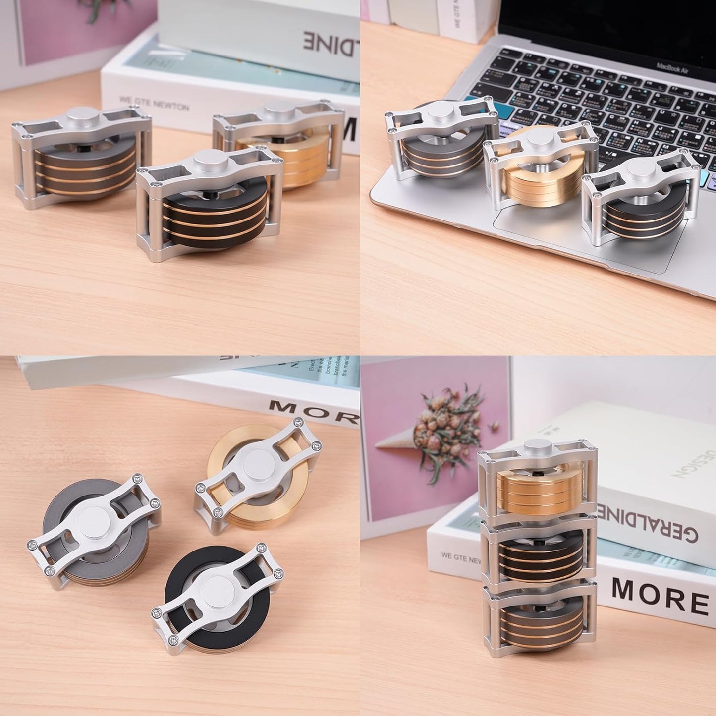 Desk-Kinetic-Toys Cool-Gadgets for Fidget: 20Mins Spinning-Tops, Cool-Stuff Figet Game for Adult Teen Children Kid, Optical-Illusion Stress Relief Gifts for Man Women Office School Home Christmas