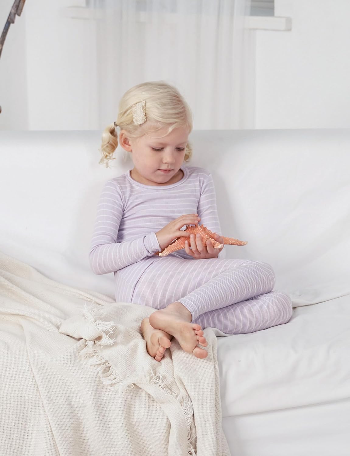 AVAUMA Stripe Pattern Baby Boys Girls Pajama Set Kids Toddler Snug fit Ribbed Sleepwear pjs for Daily Life Style