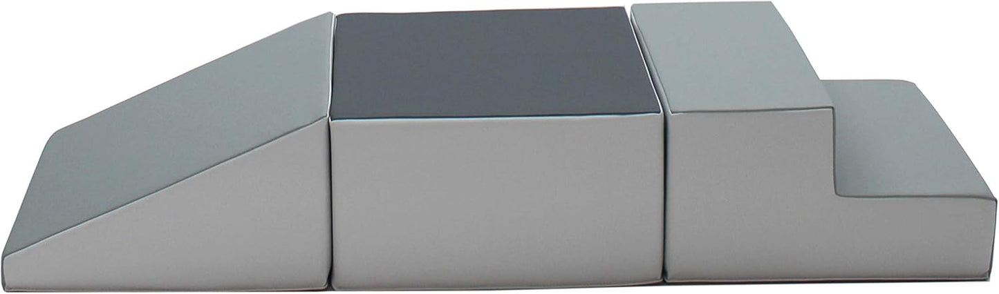 Factory Direct Partners 11618-GYLG SoftScape Toddler Playtime Climber, Indoor Active Play Structure (3-Piece Set) - Gray/Light Gray