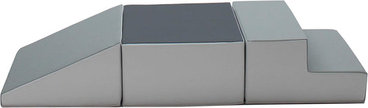 Factory Direct Partners 11618-GYLG SoftScape Toddler Playtime Climber, Indoor Active Play Structure (3-Piece Set) - Gray/Light Gray