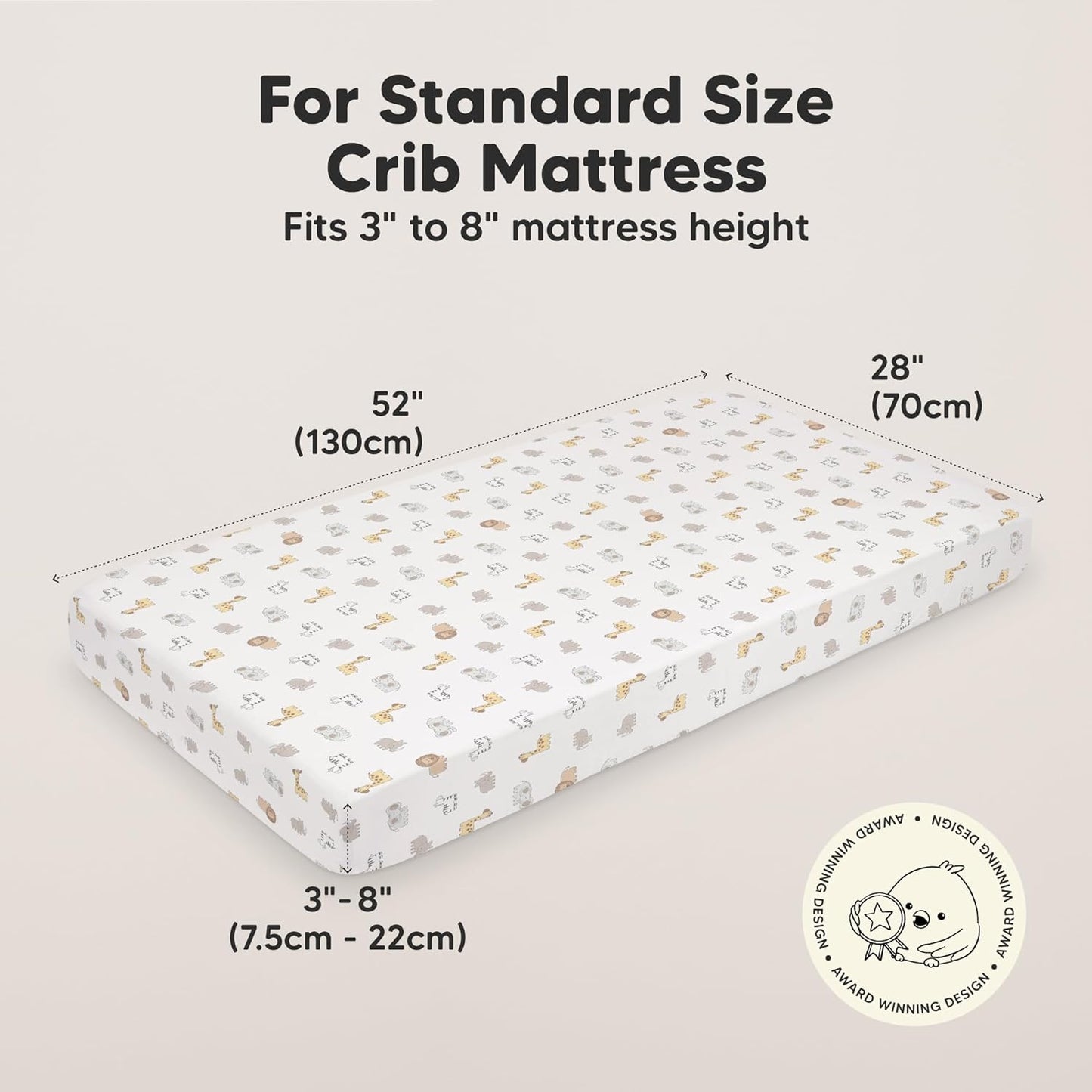 KeaBabies 2-Pack Organic Crib Sheets for Boys, Girls - 52x28 Fitted Crib Mattress Sheet Neutral