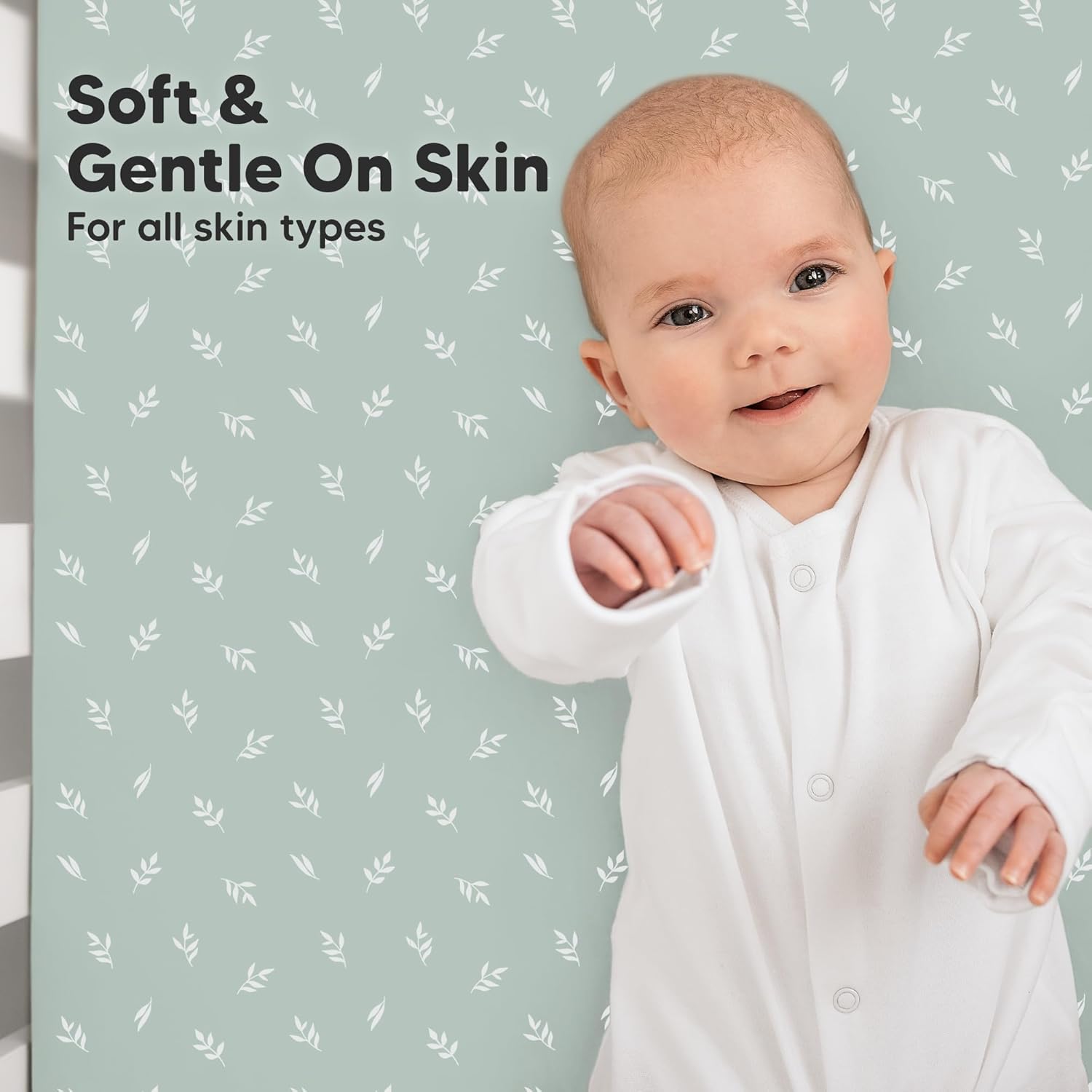 KeaBabies 2-Pack Organic Crib Sheets for Boys, Girls - 52x28 Fitted Crib Mattress Sheet Neutral