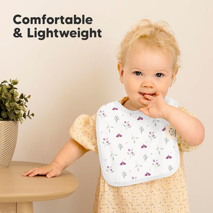 KeaBabies 8-Pack Organic Baby Bibs for Boys, Girls - Super Absorbent Cotton Drool Bibs for Baby Girl & Boy, Teething Toddler, Drooling Newborn, Ultra Soft & Machine Washable (Lunaris)