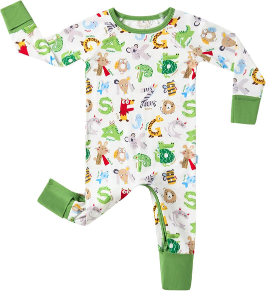 Baby Boys Girls Romper Long Sleeve Jumpsuits Infant Unisex One-Piece Bamboo Viscose Zipper Mitten Rompers
