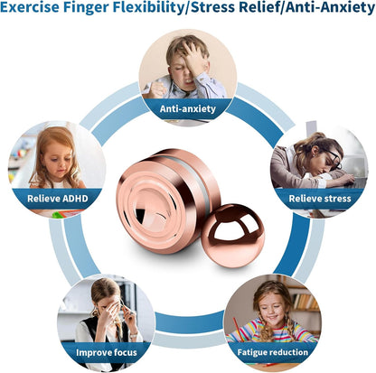 Fidget Slider Toy,Steel Ball Orbiter Magnetic Slider Sensory Toys,360° Rotation Anxiety Stress Relief Toy for Adult,Students ADHD,ADD Autism,Rose Red