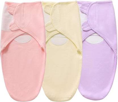 Baby Swaddle Blanket for Boys Girls, 3 Pack Infant Sleep Sacks, 0-6 Months Cotton Newborn Sleeping Bag