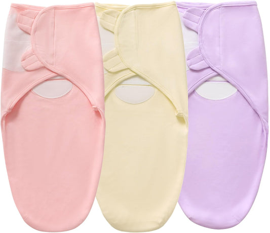 Baby Swaddle Blanket for Boys Girls, 3 Pack Infant Sleep Sacks, 0-6 Months Cotton Newborn Sleeping Bag