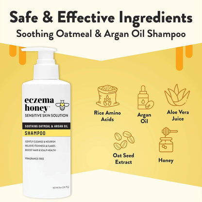 ECZEMA HONEY Nourishing Shampoo - Helps with Psoriasis, Dermatitis, & Flaking - Daily Dandruff
