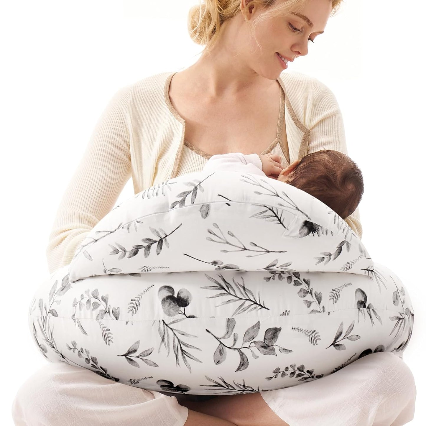 Momcozy Pioneering Safety Fence Nursing Pillow for Breastfeeding- Wider Feeding Pillows for More