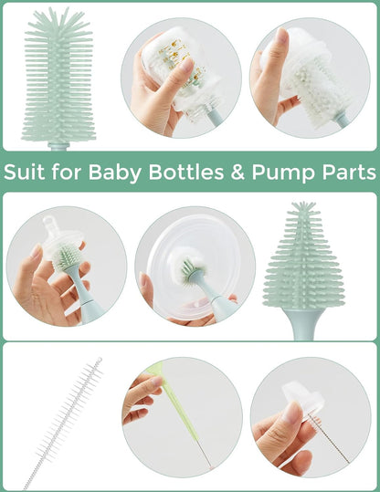 Momcozy Bottle Brush Kit, Innovative Push-Press Design for Better Cleaning - Baby Bottle Cleaner