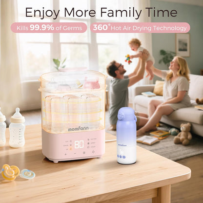 Bottle Sterilizer and Dryer, All-in-One Electric Steam Sterilizer Bottle Sanitizer for Baby