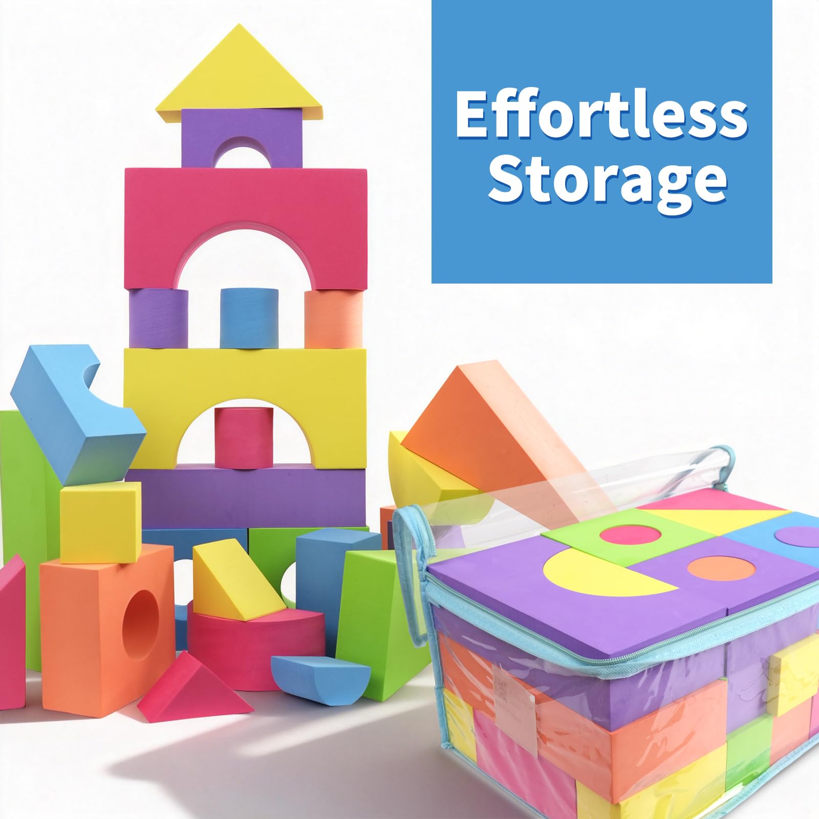 Bingyouth Large Building Foam Blocks for Toddlers, EVA Stacking Foam Building Blocks Toy Set