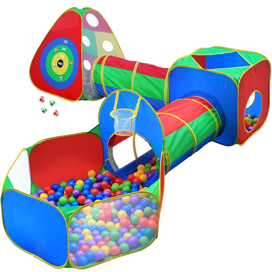 Hide N Side 5pc Kids Ball Pit Tents and Tunnels, Toddler Jungle Gym Play Tent with Play Crawl