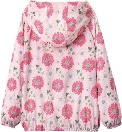 WELAKEN Lightweight Jacket for Girls Kids & Toddler II Girls' Print Water-Resistant Jacket