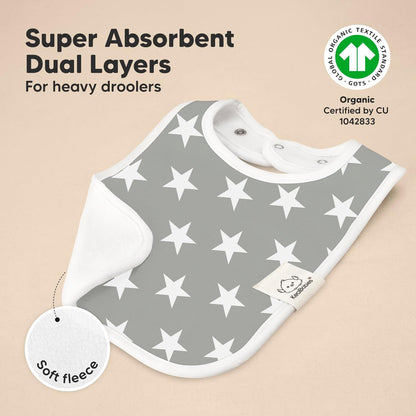 KeaBabies 8-Pack Organic Baby Bibs for Boys, Girls - Super Absorbent Cotton Drool Bibs for Baby Girl & Boy, Teething Toddler, Drooling Newborn, Ultra Soft & Machine Washable (Crossroads)