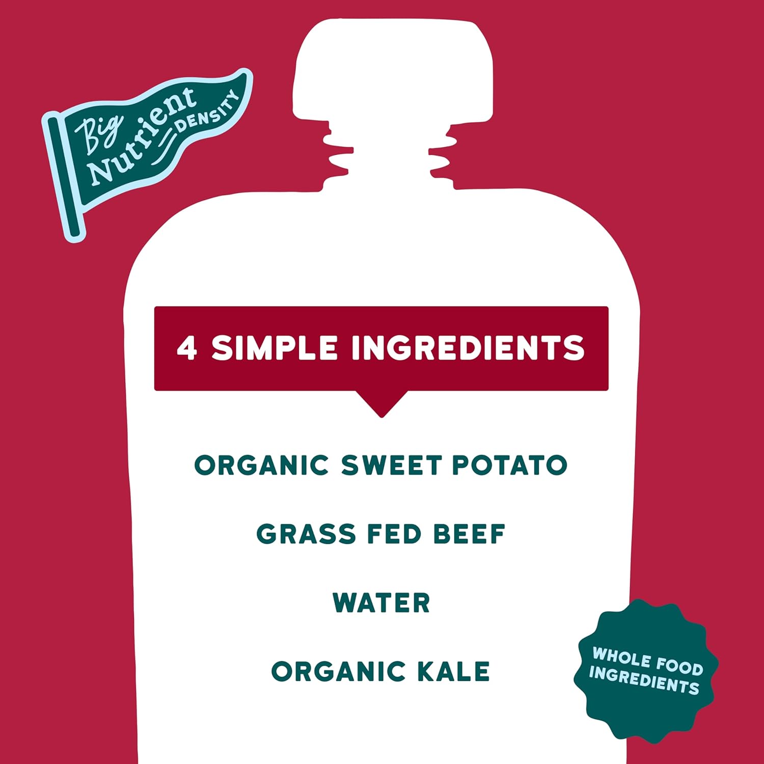 Serenity Kids 6+ Months Baby Food Pouch Puree - Grass Fed Beef, Kale & Sweet Potato - Ethically