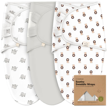 3-Pack Organic Baby Swaddle Sleep Sacks - Swaddles for Newborns, Infant 0-3 Months, Baby Girls