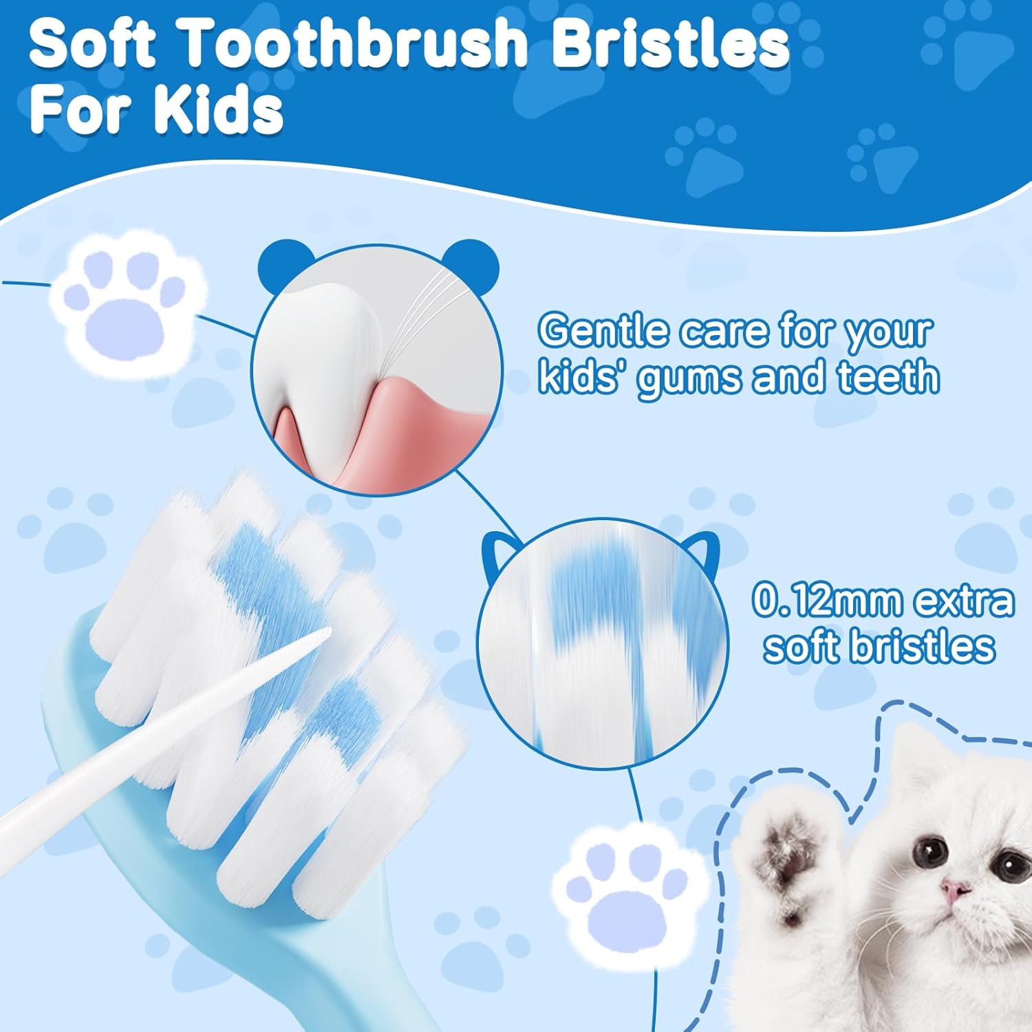 8 Pack Kids Toothbrushes Extra Soft Toddler Toothbrush 2-8 Years Children Manual Toothbrushes for