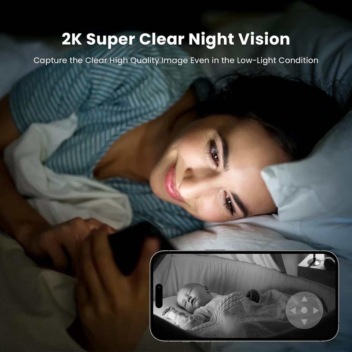 2 Pack 2K Indoor Security Camera Wireless, 360° Pan-Tilt Wi-Fi Pet/Baby Monitor with AI Motion Detection, Night Vision, Phone App, Cloud & SD Storage (5G/2.4G Hz)