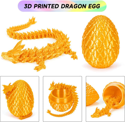 3D Printed Dragon Egg,Dragon Eggs with Dragon Inside,Crystal Dragon Fidget Toys,Full Articulated