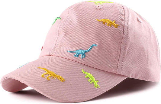 JANGANNSA Dinosaur Boys Girls Caps Embroidery Baby Baseball Caps Cotton Infant Toddler Kids Hat Spring Summer Autumn 2-6Y