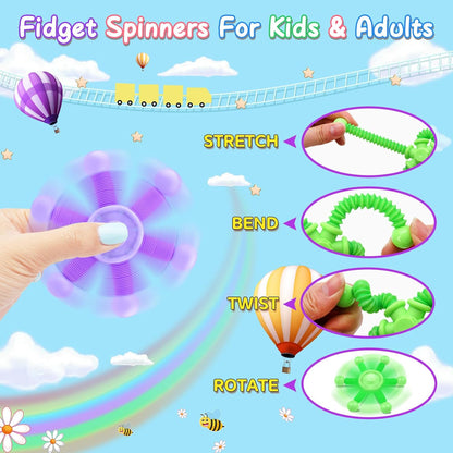 Cevioce Fidget Toys for Kids Adults, 2Pc Fidget Spinner Toys, Sensory Toys for Kids 8 9 10, Toys for Boys Girls, Presents for Men Women Kids Thanksgiving Birthday Christmas Party(A)
