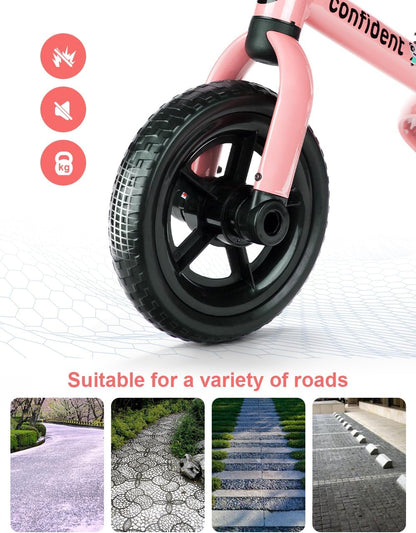 Ancaixin 3 in 1 Toddler Tricycles for 2-5 Years Old Boys and Girls with Detachable Pedal and Bell, Foldable Baby Balance Bike Riding Toys for 2+ Kids, Child Birthday Christmas New Year Gift Pink