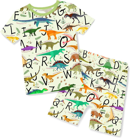Bamboo Viscose Toddler Animal Pajamas Boys Girls Kids Cool Short Summer 12M-8Y Snug fit Pjs Set 2pcs