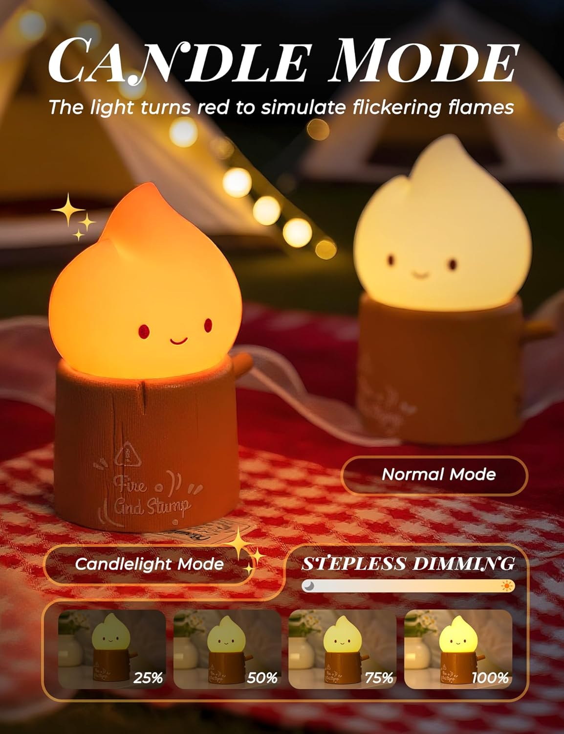 Torch Night Light with Sound Machine for Baby, 2 Modes Candlelight & Night Lamp, Sleep Aid White Noise Soother, Dimmable Warm Night Light for Baby Nursery, Toddler Kids Bedroom