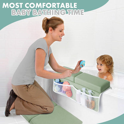 beiens Bath Kneeler and Elbow Rest Pad Set - 1.5'' Comfortable Thick Baby Bath Kneeler Pads, Quick