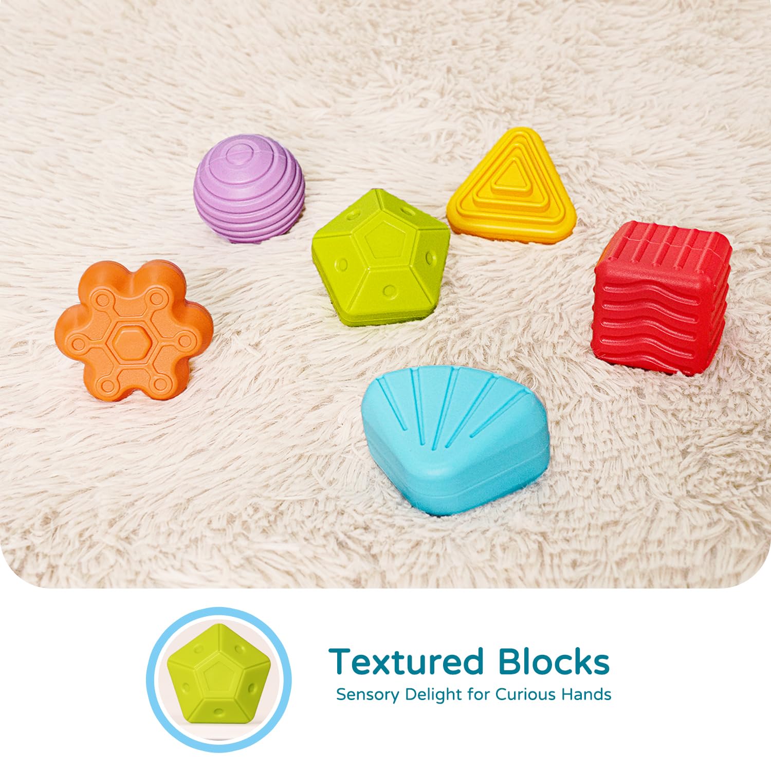 LiKee Montessori Activity Cube Toy, Sensory Shapes for Baby 12M+