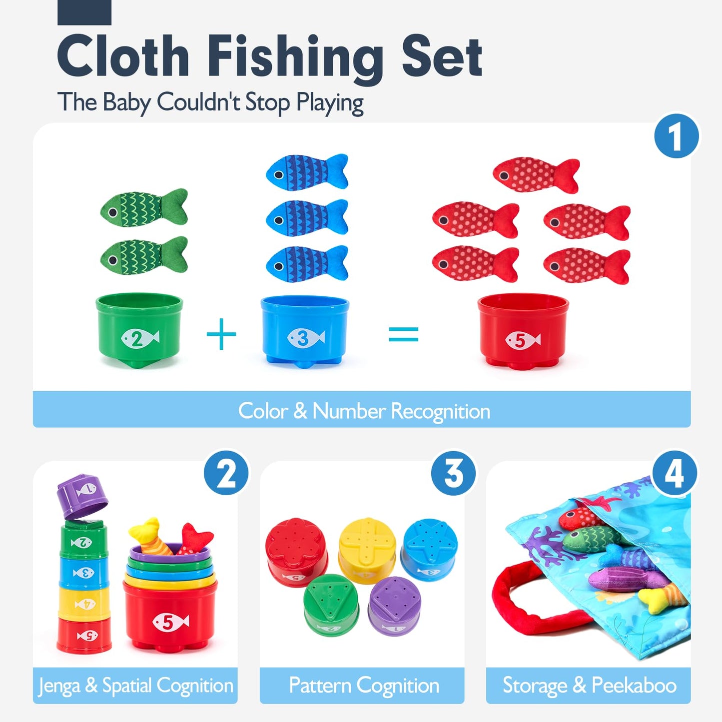 hahaland Montessori Toys for 1 Year Old Boy Girl Birthday Gift-Fishing Game