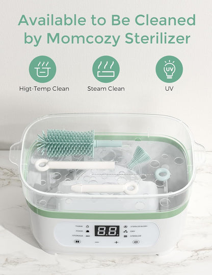 Momcozy Bottle Brush Set - Baby Bottle Cleaner Kit with Silicone Brush, Nipple Brush, Straw Brush
