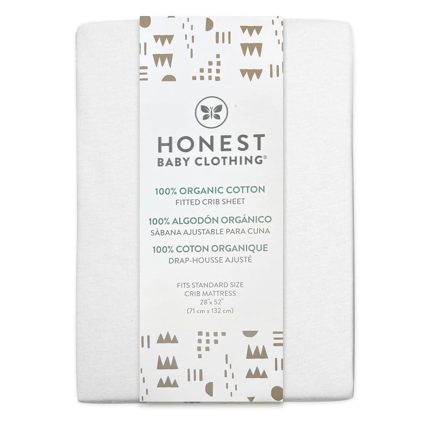 HonestBaby unisex-baby Fitted Crib Sheets Set Standard Mattress, 100% Organic Cotton Baby Boys