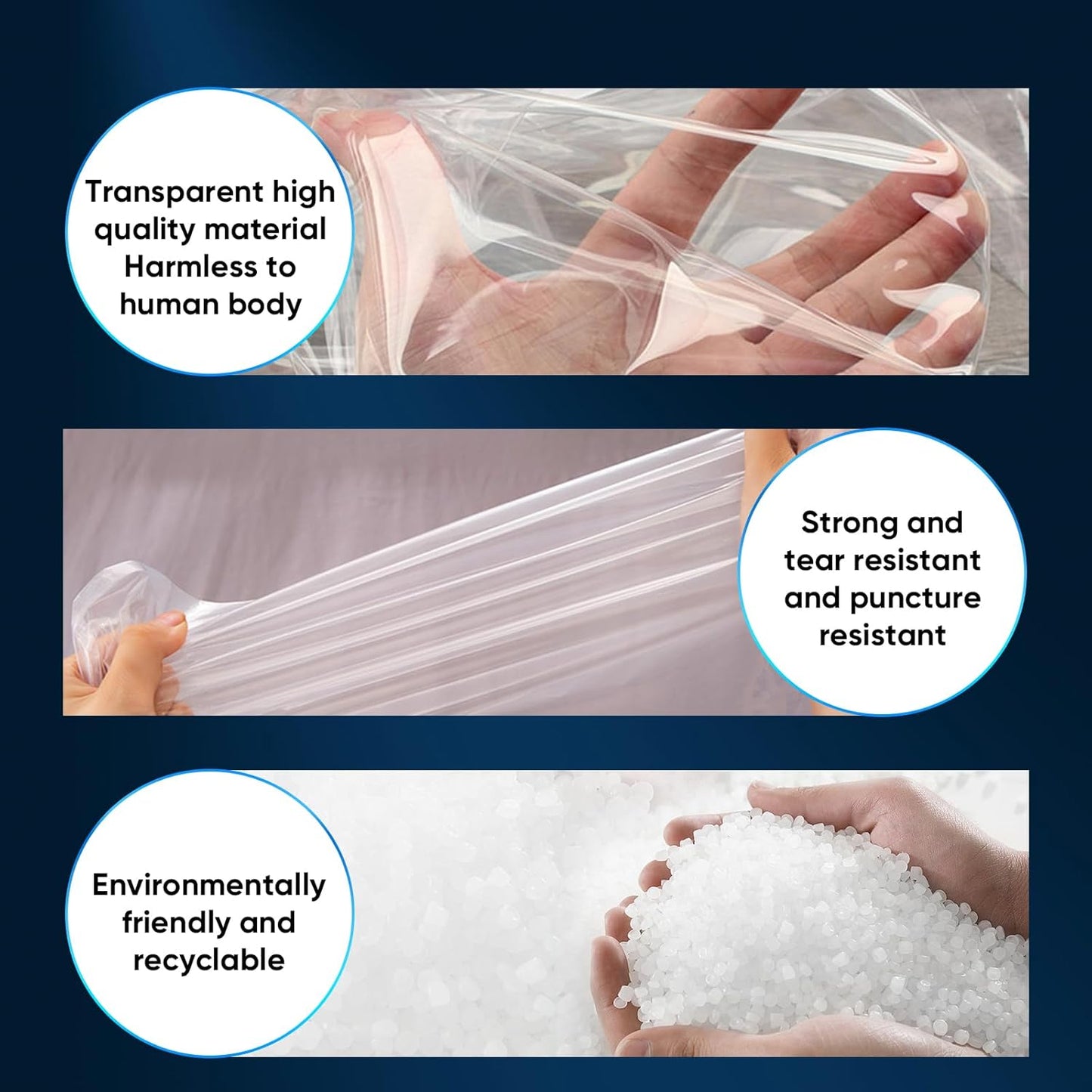 ZCHENBS® – Mattress Bags for Moving and Storage,Mattress Bag with Zippers,5 Mil Ultra-Thick Bed Bag,Waterproof,Anti-Tear,Heavy-Duty Mattress bag (Transaparent/Blue, Crib-(1 Pack))