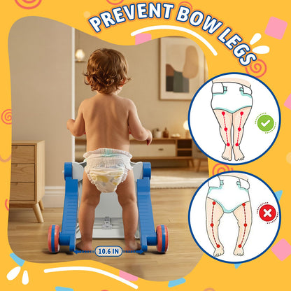 HYES 5 in 1 Baby Push Walker for Baby Boy, Blue