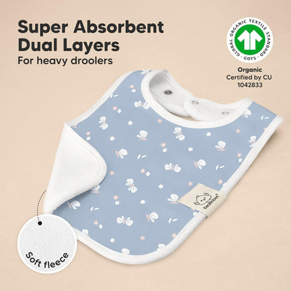 KeaBabies 8-Pack Organic Baby Bibs for Boys, Girls - Super Absorbent Cotton Drool Bibs for Baby Girl & Boy, Teething Toddler, Drooling Newborn, Ultra Soft & Machine Washable (Fleur)