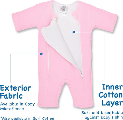 Magic Sleepsuit Baby Merlin's Bamboo/Cotton Baby Swaddle Transition Product - Soft and Cozy Design, Double Zipper for Easy Diaper Changes, Promotes Safe Sleep, 3-6 Months - Pink - Small 12-18lbs