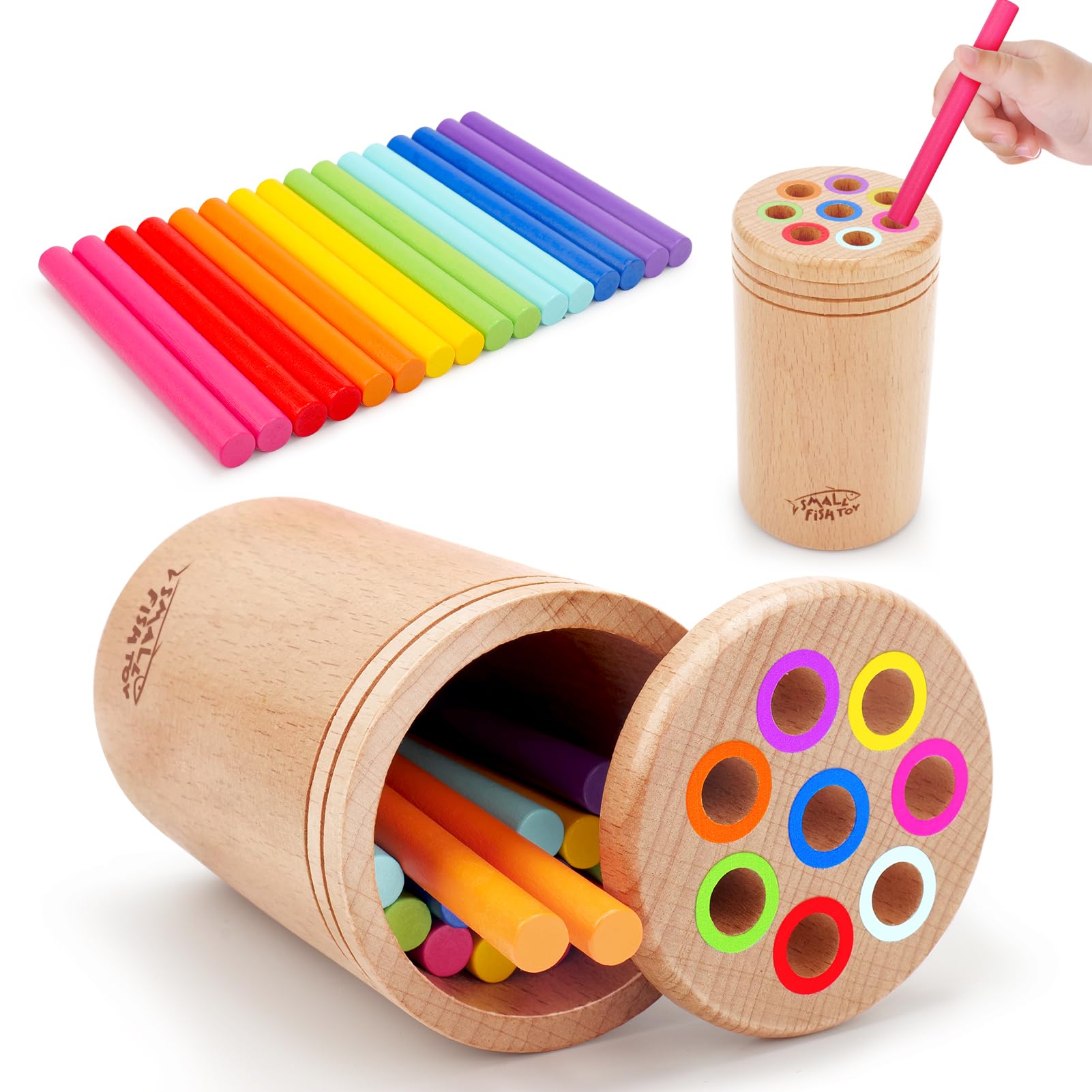 Montessori Toys for Toddlers 1-3 Wooden Fine Motor Learning Preschool Toys