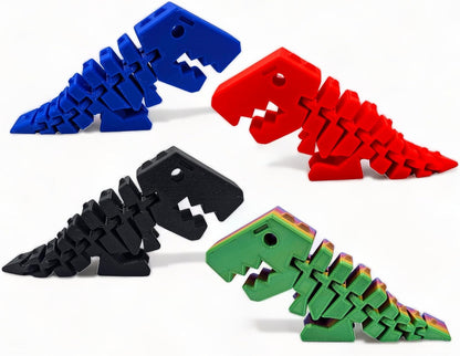 Rexi Collectible Figurine - Stress Relief, Autism, ADHD - Flexible Dinosaur - Articulating Joints (Rainbow)