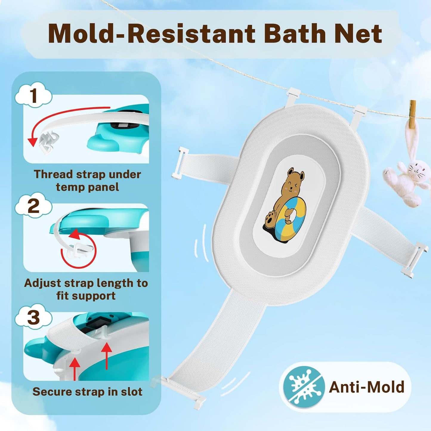AVIDOR Baby Bathtub,Collapsible Bathtub for Newborn to Toddler,Durable Essential Infant Bath