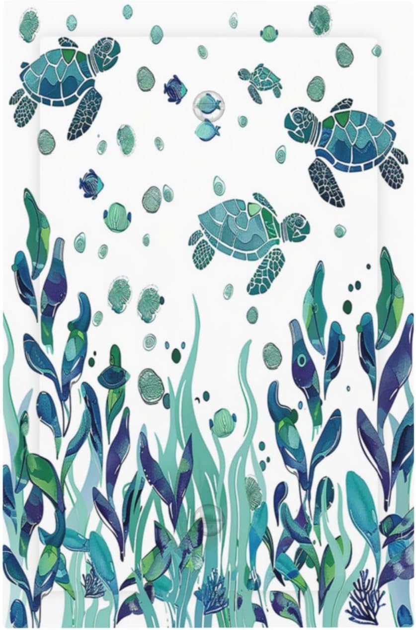 Light Switch Cover Plate Vibrant Turtle Seagrass Watercolor Painting 1 Gang No Device Blank Electrical Wall Plates Faceplate Decorative Switch Plate for Bathroom living Room Decor
