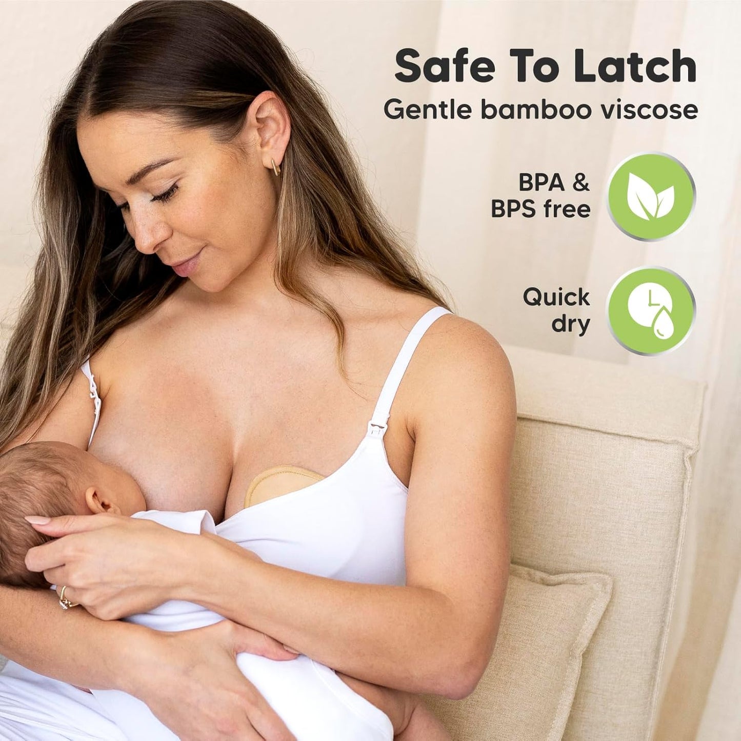 14-Pack Organic Nursing Pads - Washable Breast Pads for Breastfeeding, Nursing Bra Nipple Pads for