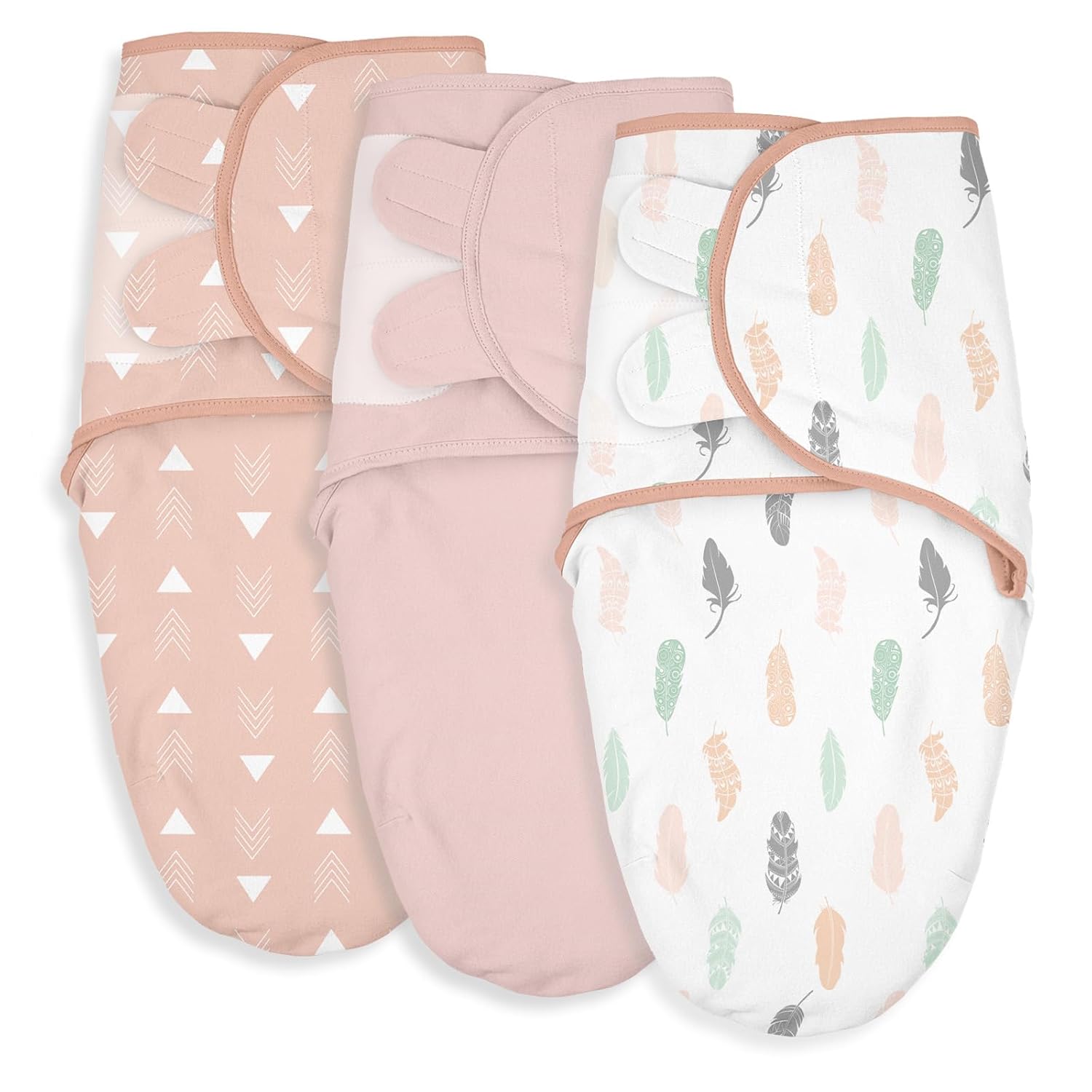 Organic Baby Swaddle Sleep Sacks, 3-Pack Swaddles for Newborns Baby Essentials, Infant 0-3 Months