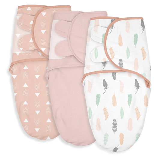 Organic Baby Swaddle Sleep Sacks, 3-Pack Swaddles for Newborns Baby Essentials, Infant 0-3 Months