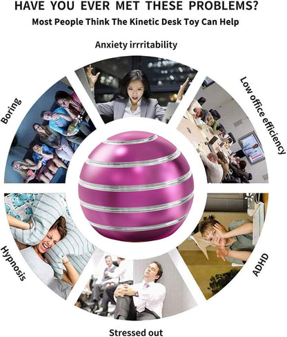 Kinetic Desk Toy, Fidget Sensory Toys for Party Favors Kids, Pinata Stuffers, Easter Baskets, Kinetic Spinning Desk Toys for Adults (1.77", Purple)