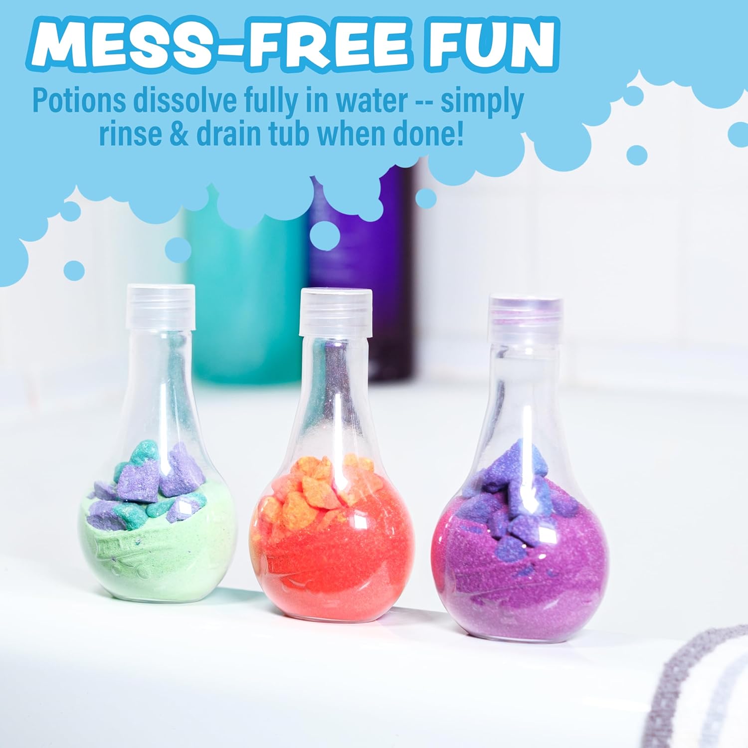 Tub Works® Kids Bath Bomb Potion™ Bath Toy, Variety 6 Pack | Nontoxic | Fizzes, Foams & Bubbles
